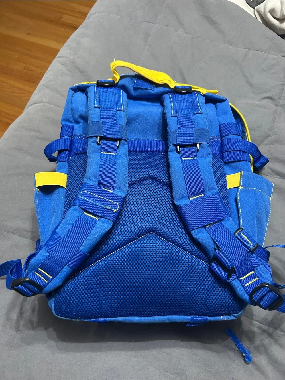 WOLFpak Blue Tactical MOLLE Backpack with Yellow Accents